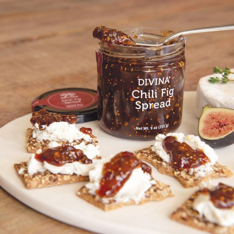 DIVINA Chili Fig Spread Jam, 9 Ounce