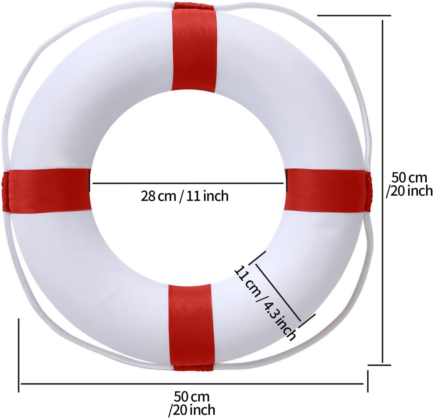 Lifebuoy Set 20Inch Life Preserver Ring and Water Floating Lifesaving Rope 98.4FT,Swim Foam Buoy,Swimming Pool Safety Throwing Ring with Perimeter Rope,Throwable Flotation Device
