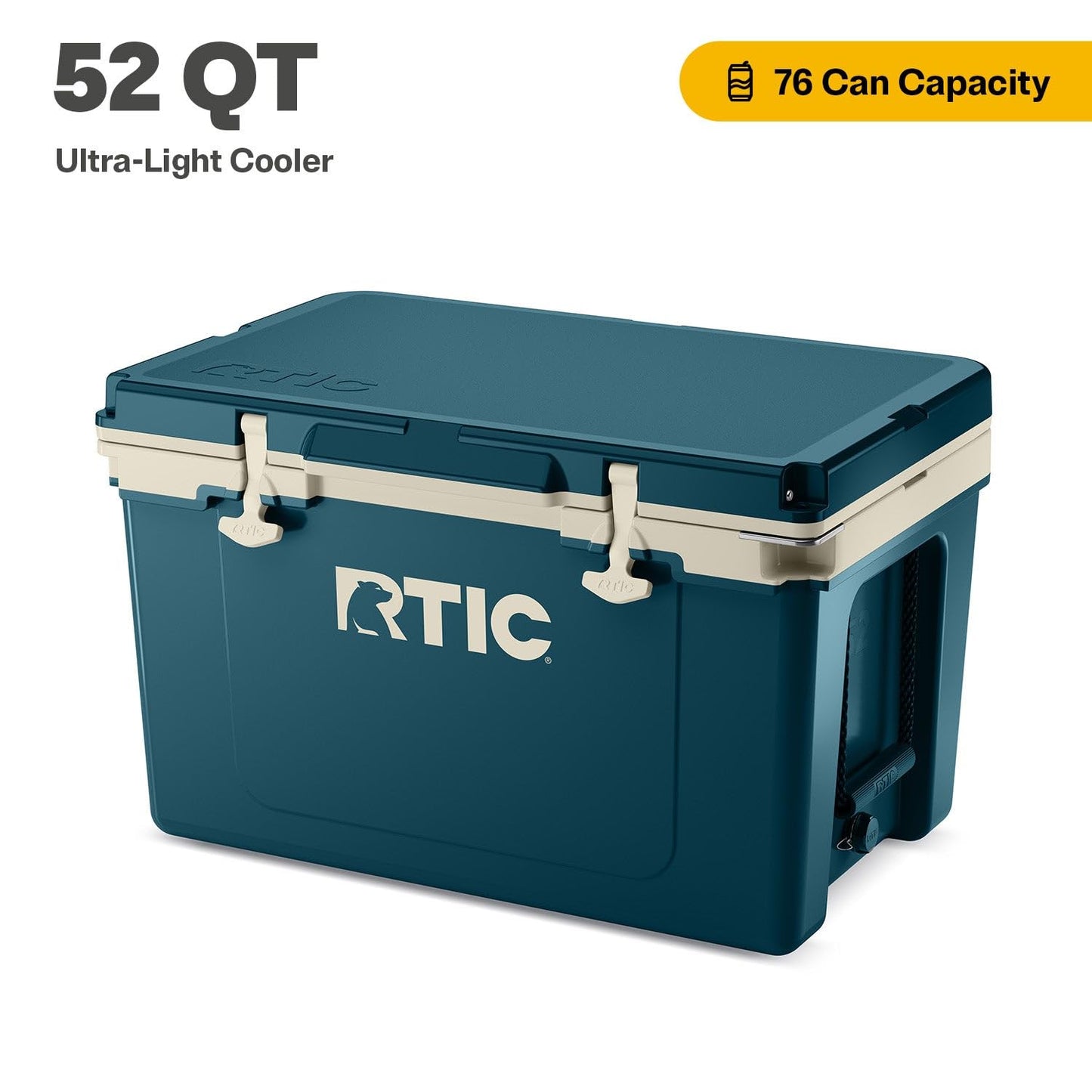 RTIC Ultra-Light 52 Quart Hard Cooler Insulated Portable Ice Chest Box for Beach, Drink, Beverage, Camping, Picnic, Fishing, Boat, Barbecue, 30% Lighter Than Rotomolded Coolers