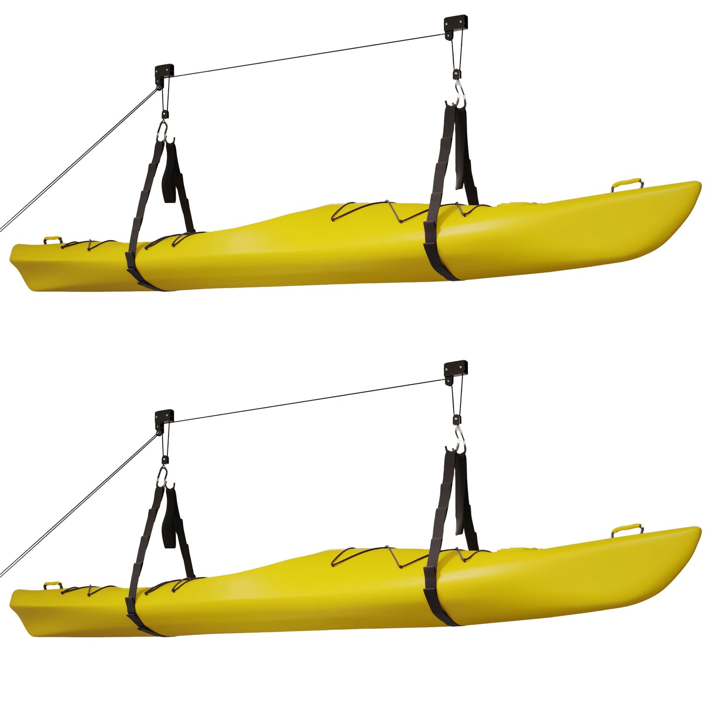 Kayak Storage Hoist - Overhead Pulley System with 125lb Capacity for Canoes, Bikes, Ladders, and More - for up to 12-Foot Ceilings