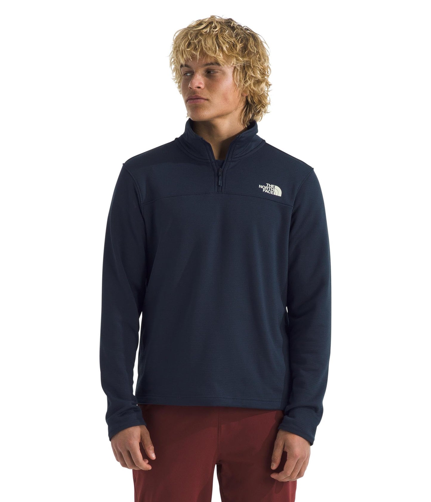 THE NORTH FACE Men's Cedar Trail Grid Fleece Quarter Zip Jacket | Cold Weather Top With Durable, Reinforced Bindings