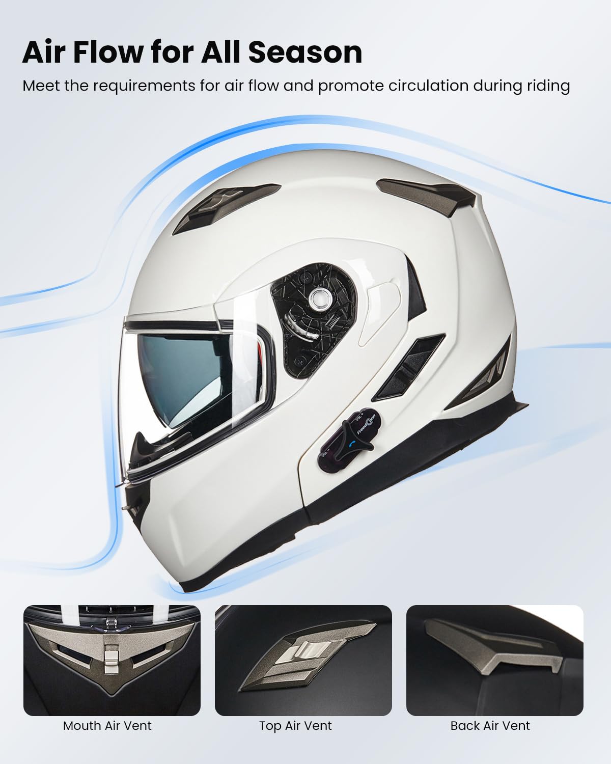 ILM Bluetooth Integrated Modular Flip up Full Face Motorcycle Helmet Sun Shield Mp3 Intercom Model 953/953 PRO