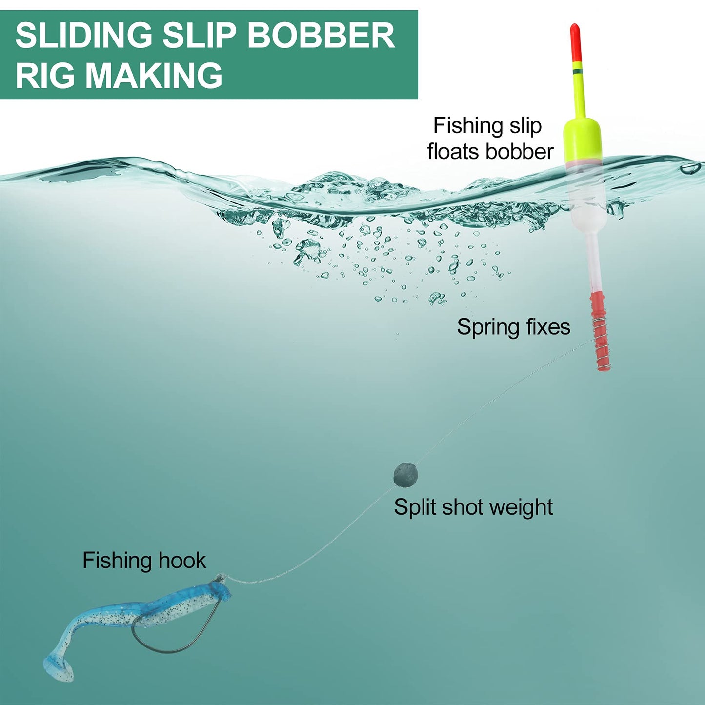 10 Pieces Fishing Bobbers Fishing Floats and Bobbers Fishing Floaters Crappie Bobbers Spring Slip Bobbers Fishing Float Accessories for Fishing