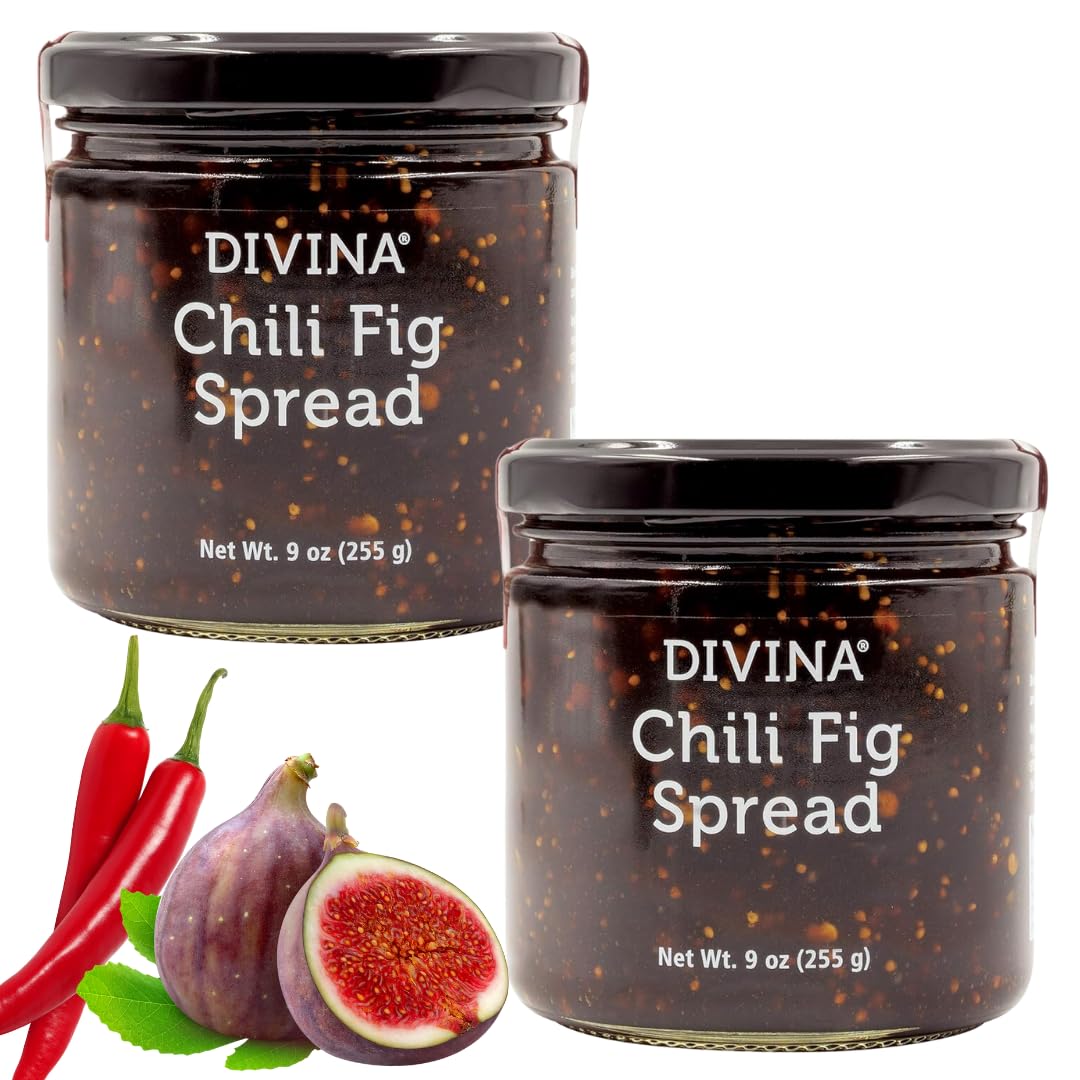 DIVINA Chili Fig Spread Jam, 9 Ounce