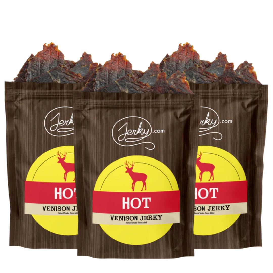 Jerky.com Original Buffalo Jerky 3-Pack - Exotic Jerky High Protein, Gluten-Free, All-Natural Exotic Snack - Premium Wild Game Meat - Perfect for Hiking, Camping, and On-the-Go 1.75oz (Pack of 3)