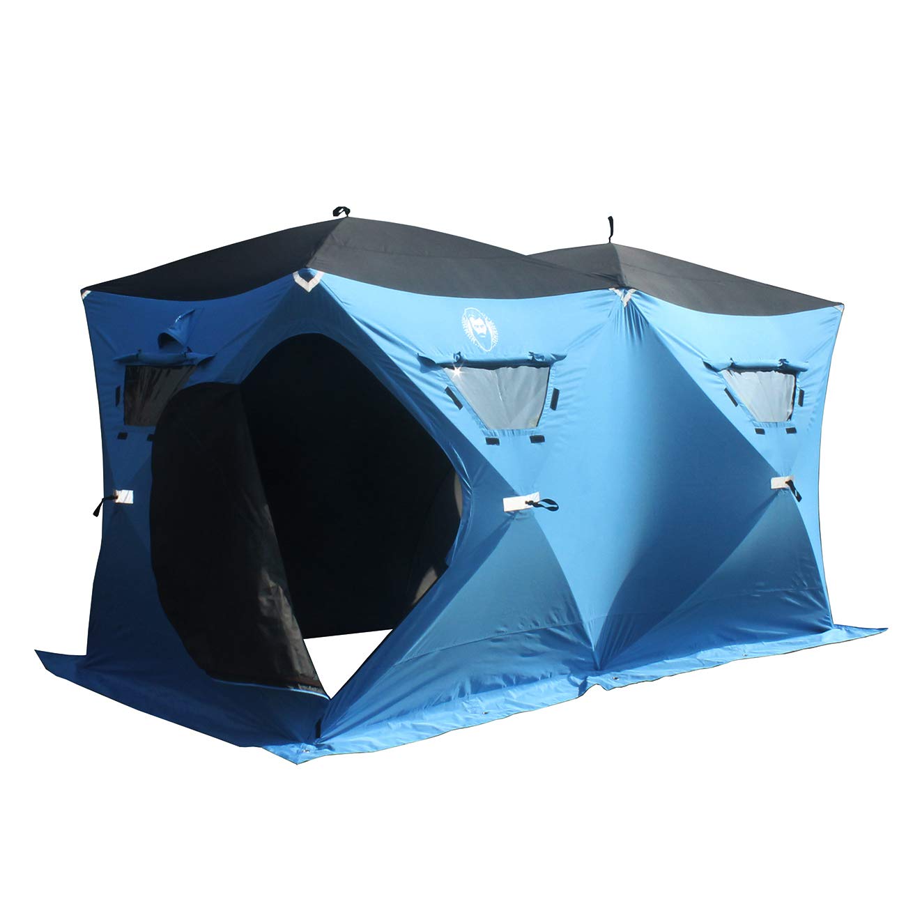 6 Person Portable Ice Fishing Shelter with 2 Big Doors-Diamond Door Guard System Ice Fishing Camping Tent