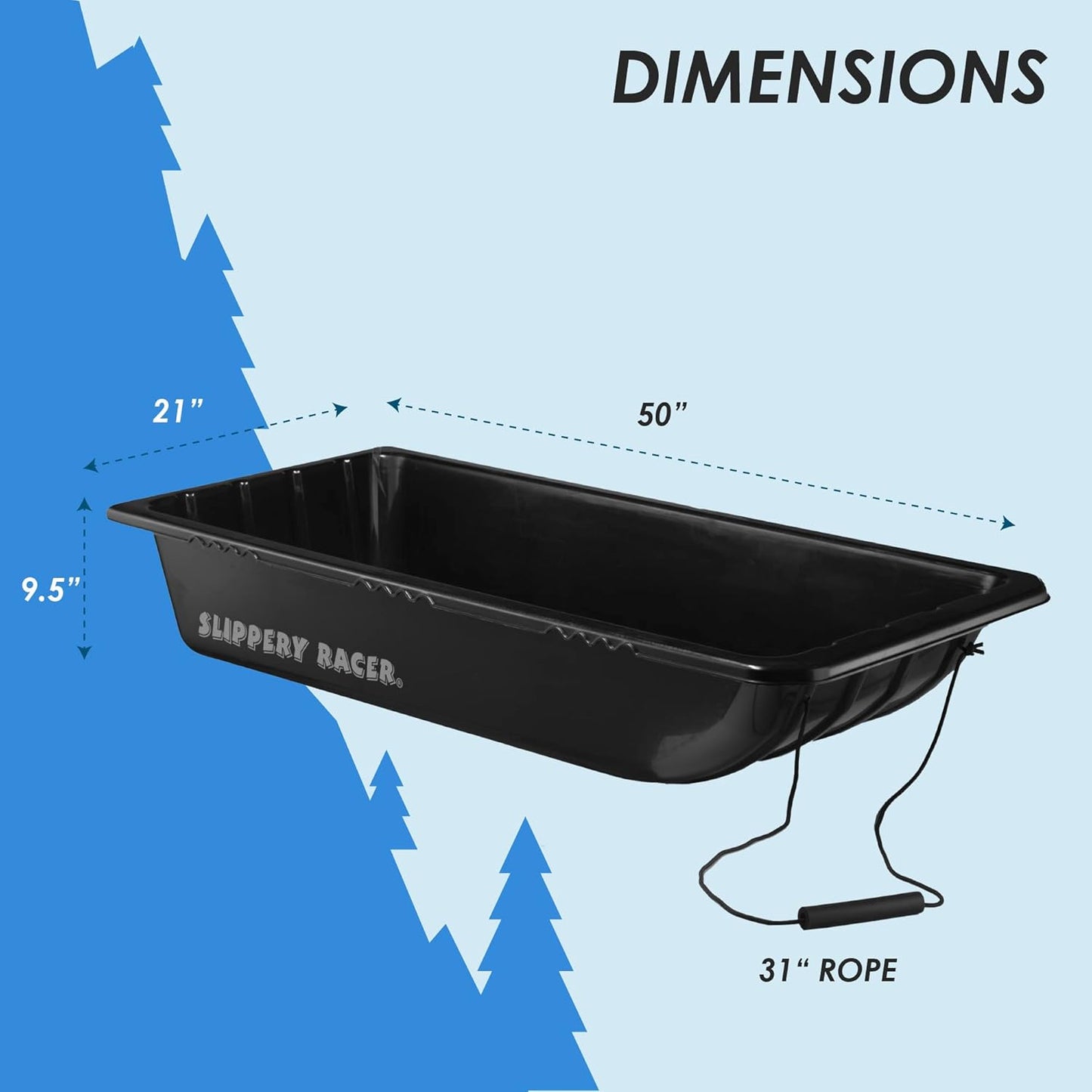 Slippery Racer Heavy Duty Durable Multi Purpose Utility Sled for Hauling, Supplies, Equipment, Gear, Hunting, ice Fishing and Wood
