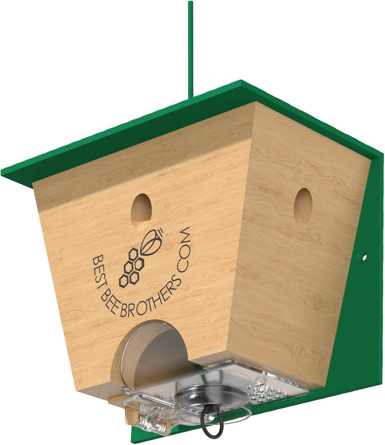 Best Bee Brothers Turbo Trap 2.0, Professional-Grade Carpenter Bee Trap for Outside with Bee Vault, Large Viewport & Spring-Loaded Door, 4.1” W x 4.8” H x 5.9” D (2 Pack)