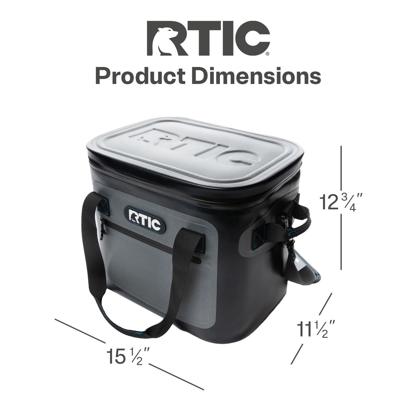 RTIC Ultra-Tough Soft Cooler 30 Can, Insulated Bag Portable Ice Chest Box for Lunch, Beach, Drink, Beverage, Travel, Camping, Picnic, Car, Trips, Floating Cooler Leak-Proof with Zipper