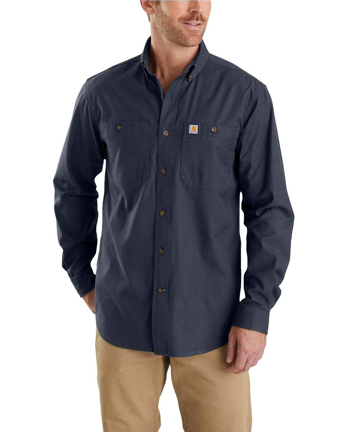 Carhartt Men's Rugged Flex Relaxed Fit Midweight Canvas Long-Sleeve Shirt