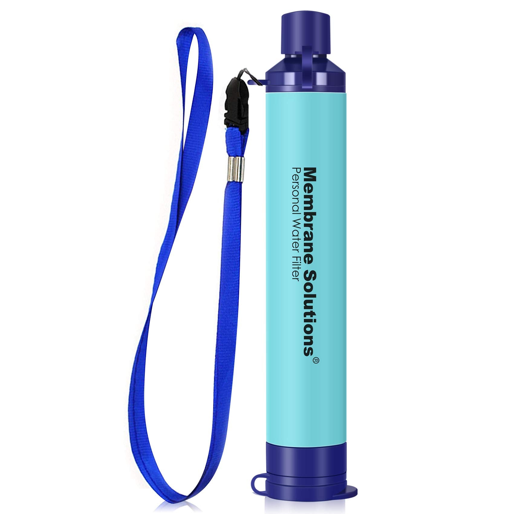 Membrane Solutions WS02 Detachable Water Filter Straw - 4-Stage 0.1-Micron Portable Purifier, 5,000L Capacity