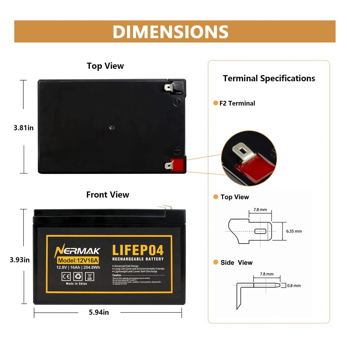 12V 10Ah Lithium LiFePO4 Deep Cycle Battery, 2000+ Cycles Rechargeable Battery for Solar/Wind Power, Small UPS, Lighting, Power Wheels, Fish Finder and More, Built-in 10A BMS