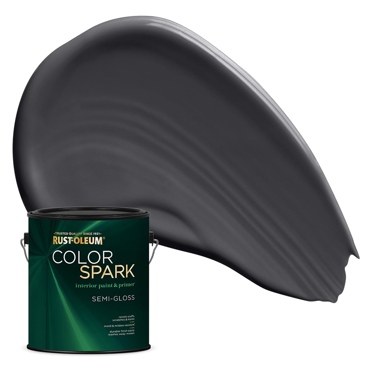 Rust-Oleum Color Spark Interior Paint and Primer in One, Eggshell, Black, 1 Gallon