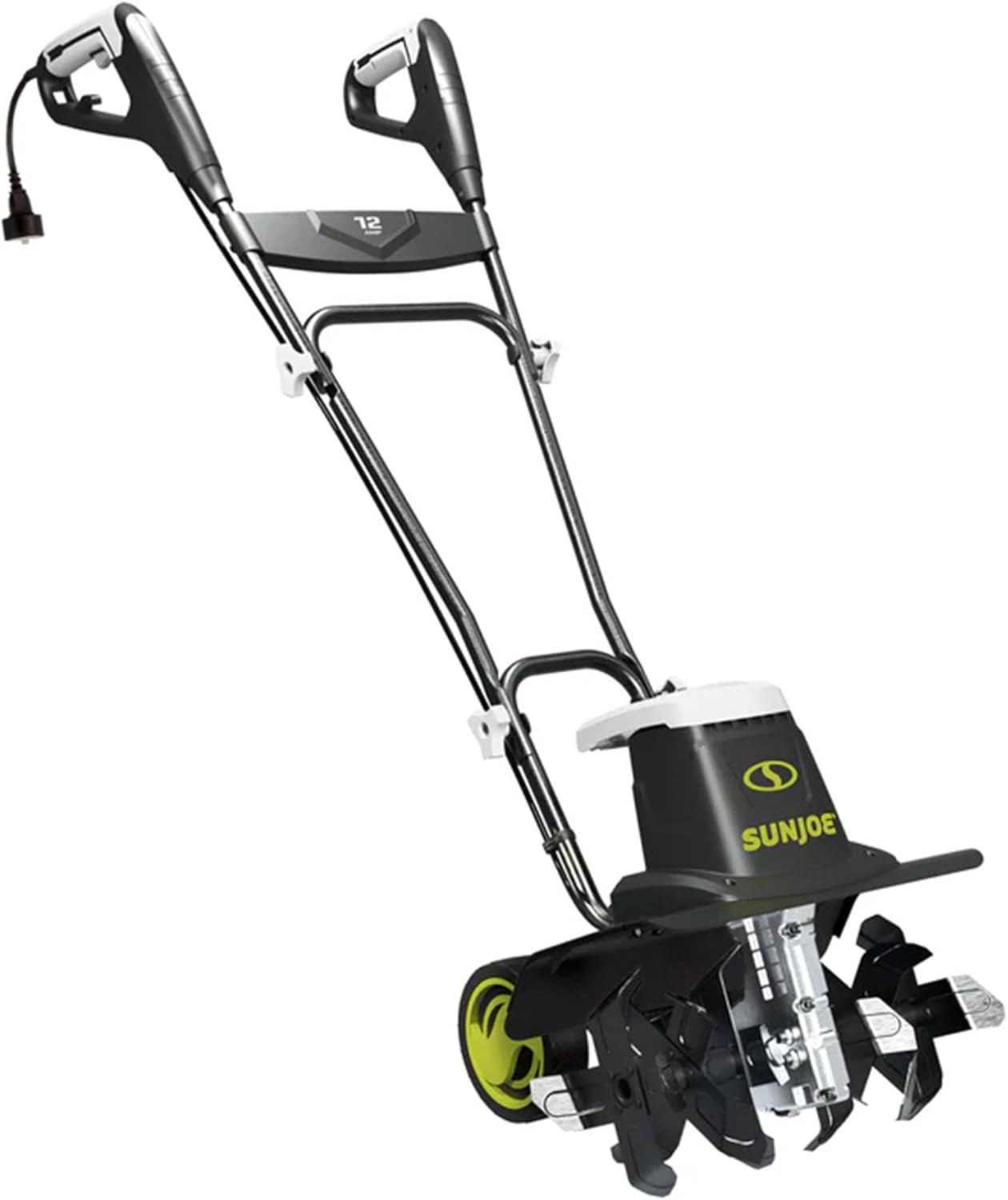 Sun Joe Electric Corded Garden Tiller & Cultivator, Steel Tines, 13.5 Amp, 16 Inch, Black - Heavy Duty Gardening Machine Equipment for Lawn, Yard, & Grass