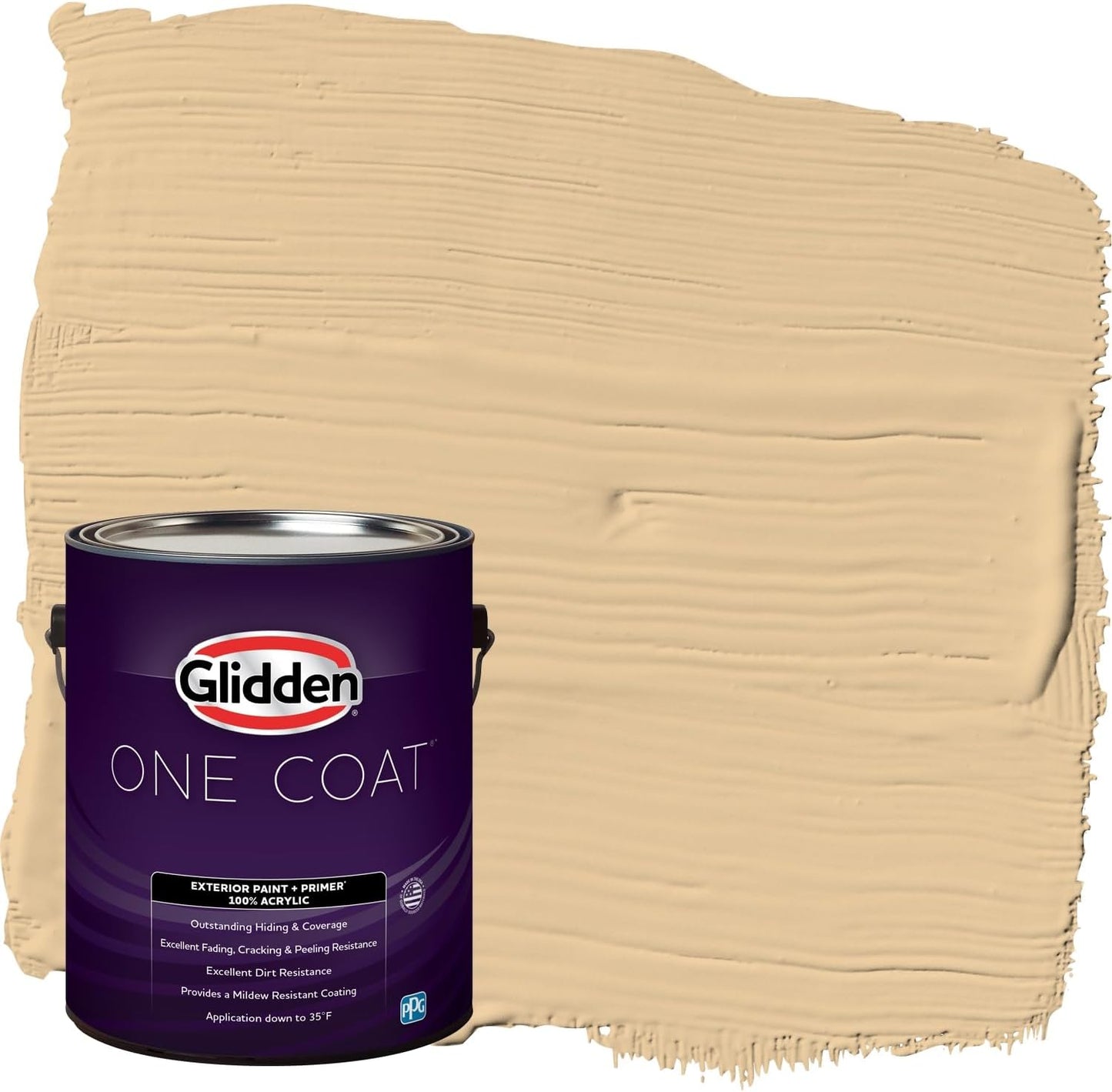 Glidden Exterior Paint + Primer: Beige/Pony Tail, One Coat, Semi-Gloss, 1-Gallon