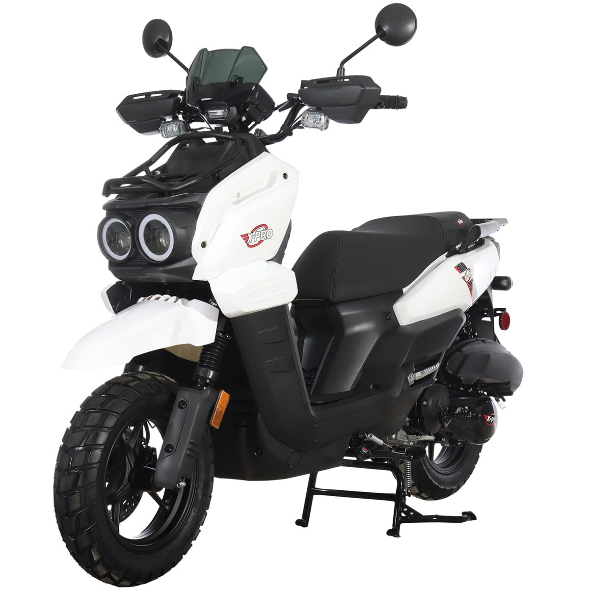 X-PRO Tank 200 Gas Moped Adult Gas Street Moped with 12" Wheels! LED Headlight!
