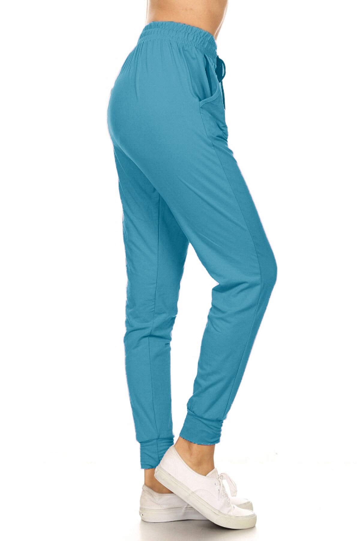 Leggings Depot Women's Relaxed-fit Jogger Track Cuff Sweatpants with Pockets for Yoga, Workout