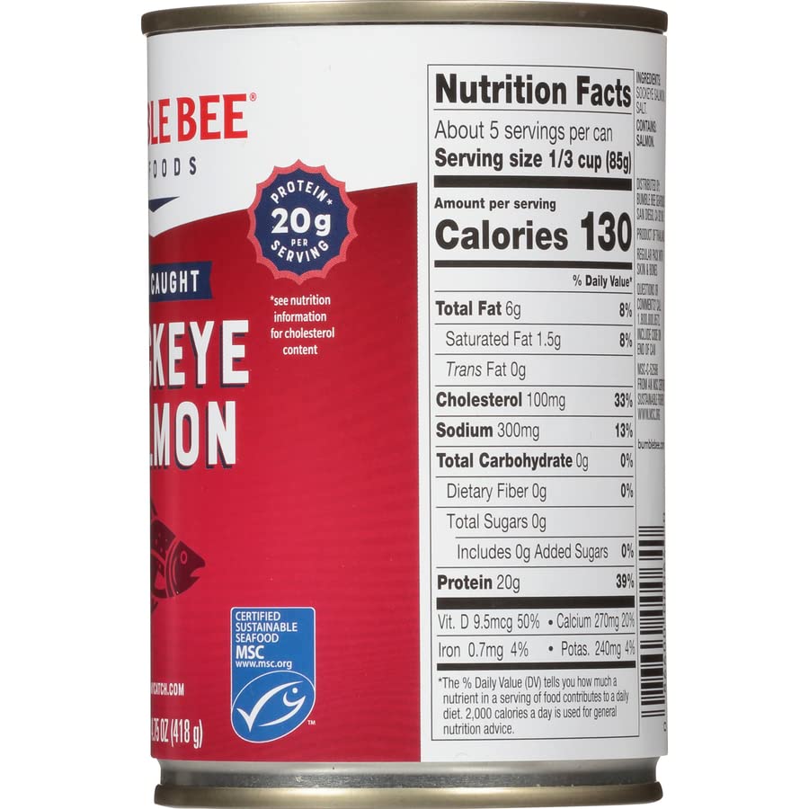 Bumble Bee Smoke Flavored Red Coho Salmon Fillets in Oil, 3.75 oz (Pack of 1) - 19g Protein - Skinless, Boneless - Great for Snacks & Recipes - Gluten Free