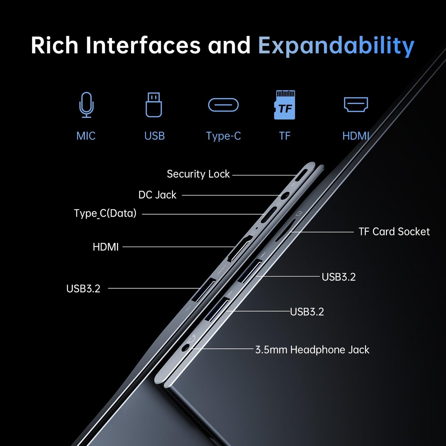 KAIGERR Laptop Computer 15.6-in Intel N97 Traditional Laptops 16GB DDR4 512GB SSD Notebook Computer Laptops Numeric Keypad WiFi 5 HDMI Type-C USB 3.2 Webcam 3.5mm Audio Office Laptops