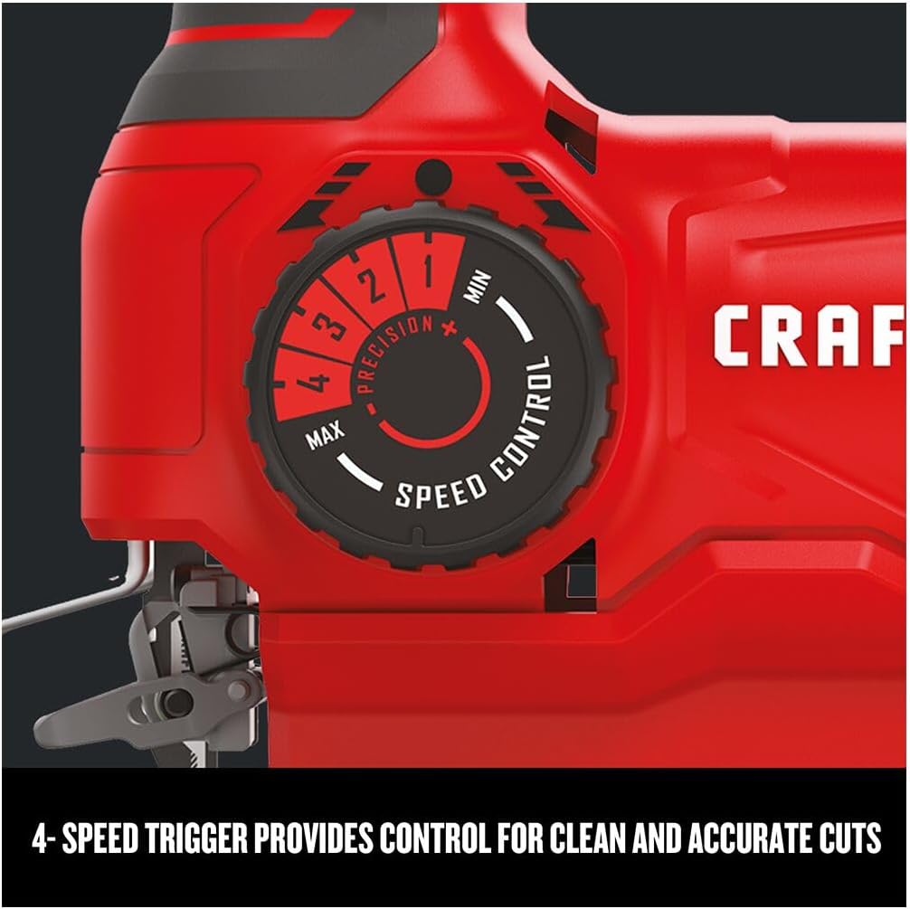 CRAFTSMAN Jig Saw, 4 Orbital Settings, Up to 3,000 SPM, 5 Amp, Corded (CMES610)