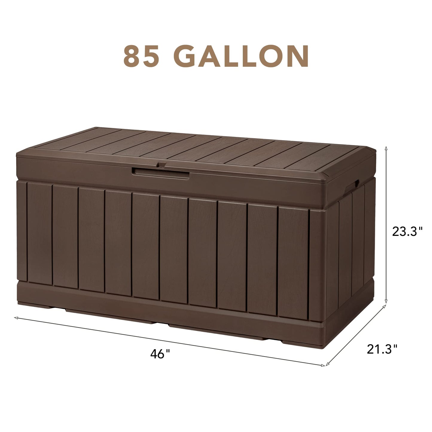 Devoko 100 Gallon Waterproof Large Resin Deck Box Indoor Outdoor Lockable Storage Container for Patio Furniture Cushions Garden Tools (100 Gallon, Black)