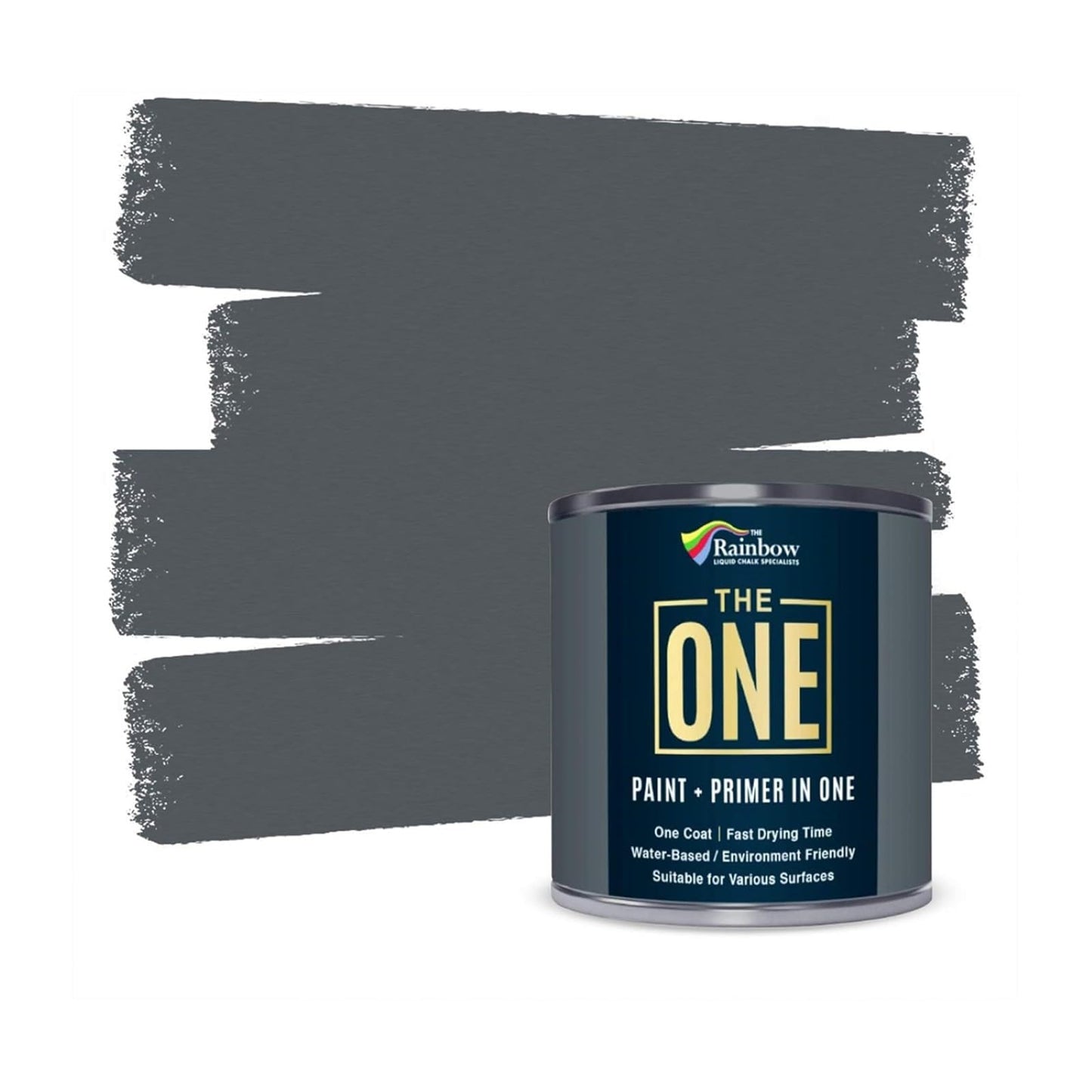 THE ONE Paint & Primer: Most Durable All-in-One Furniture Paint, Cabinet Paint, Front Door Paint, Wall Paint, Bathroom, Kitchen - Fast Drying Craft Paint Interior & Exterior (Black, Matte, 1 Liter)