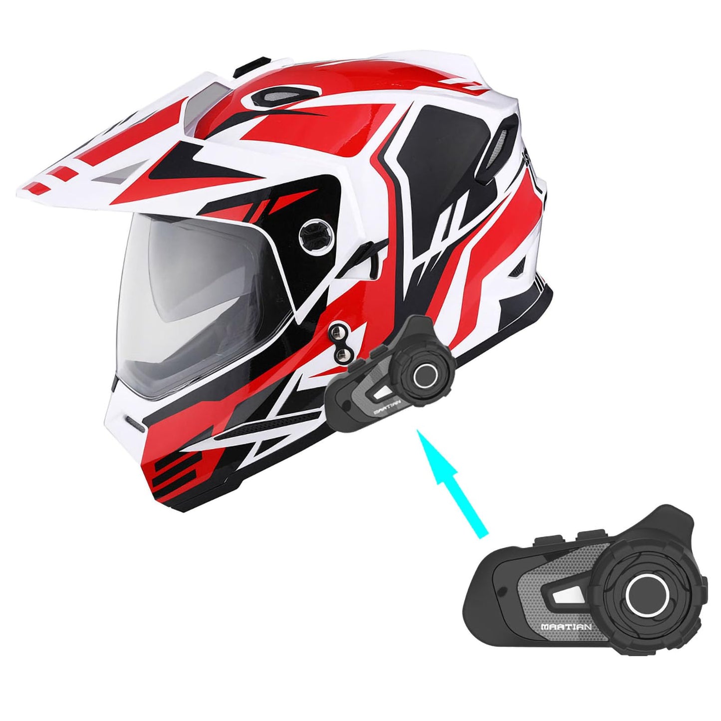 1Storm Dual Sport Motorcycle Motocross Off Road Full Face Helmet Dual Visor: HF802