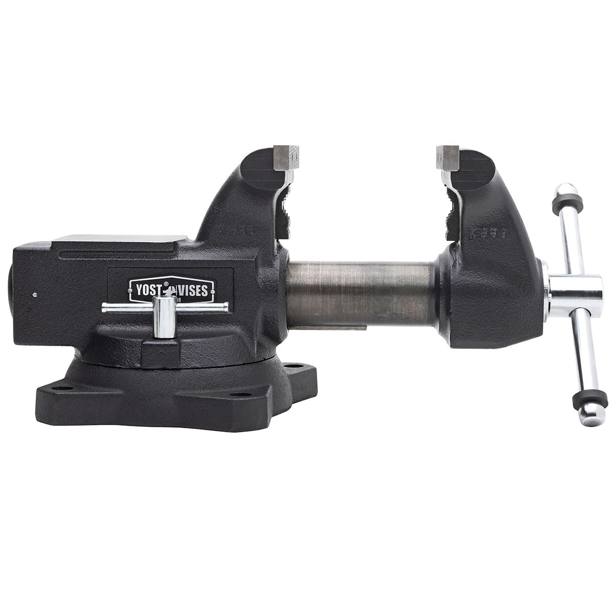 Yost HD550-C Heavy Duty 5-1/2 Inch Mechanics Work Bench Vise | Heavy Duty Woodworking & Metal Work Table with Secure Grip Swivel Base | 60,000 PSI Casting Iron Material with Extra-large Anvil Surface