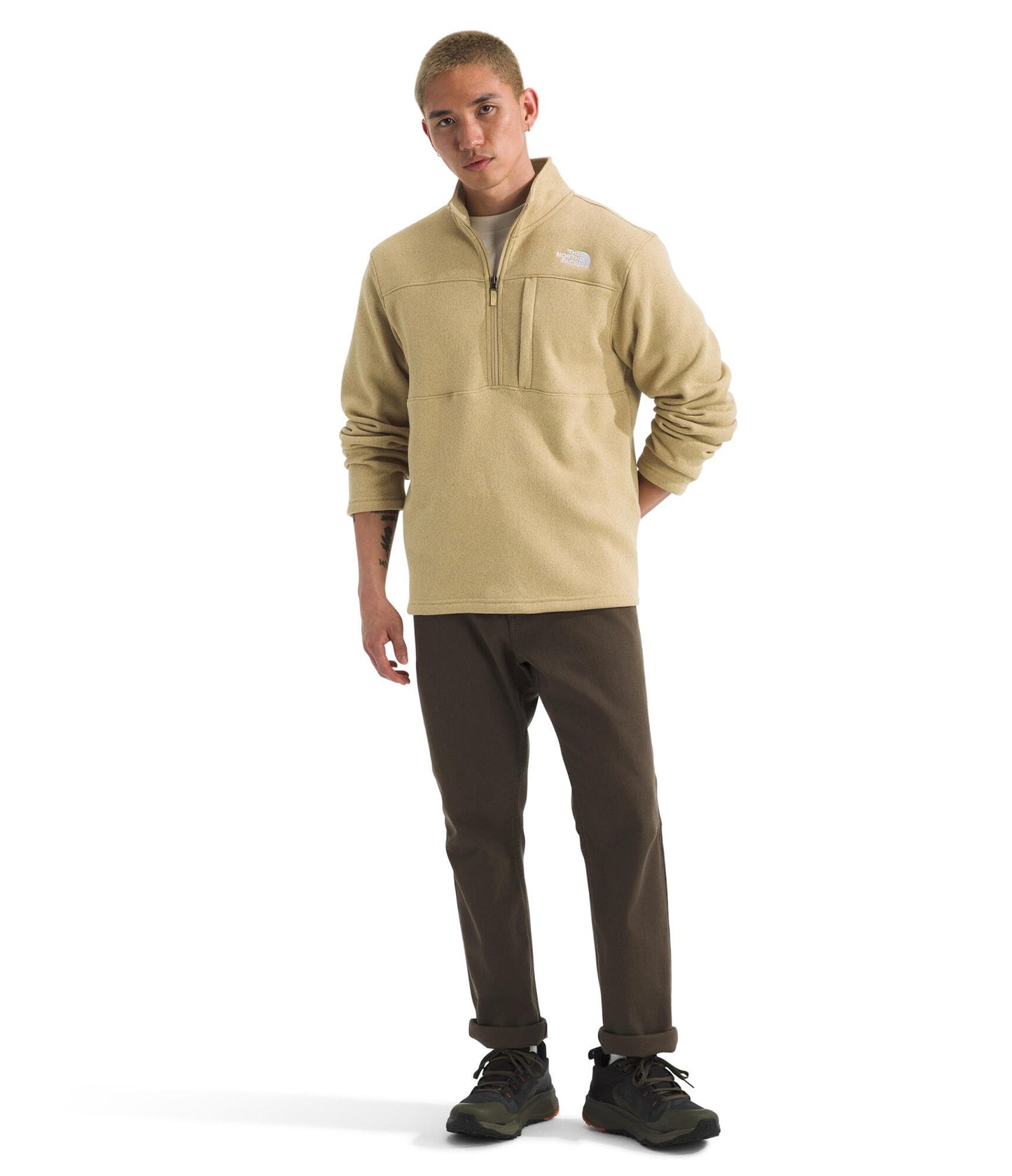 THE NORTH FACE Men's Gordon Lyons Quarter Zip Jacket | Cold Weather Top With Chest Pocket