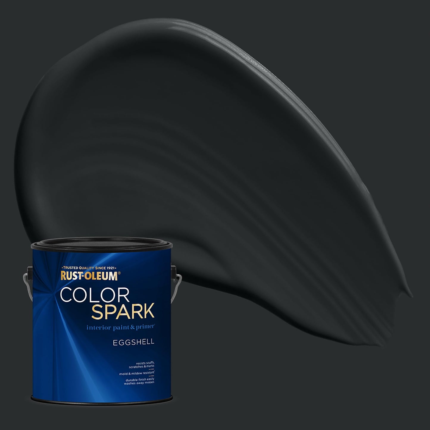 Rust-Oleum Color Spark Interior Paint and Primer in One, Eggshell, Black, 1 Gallon