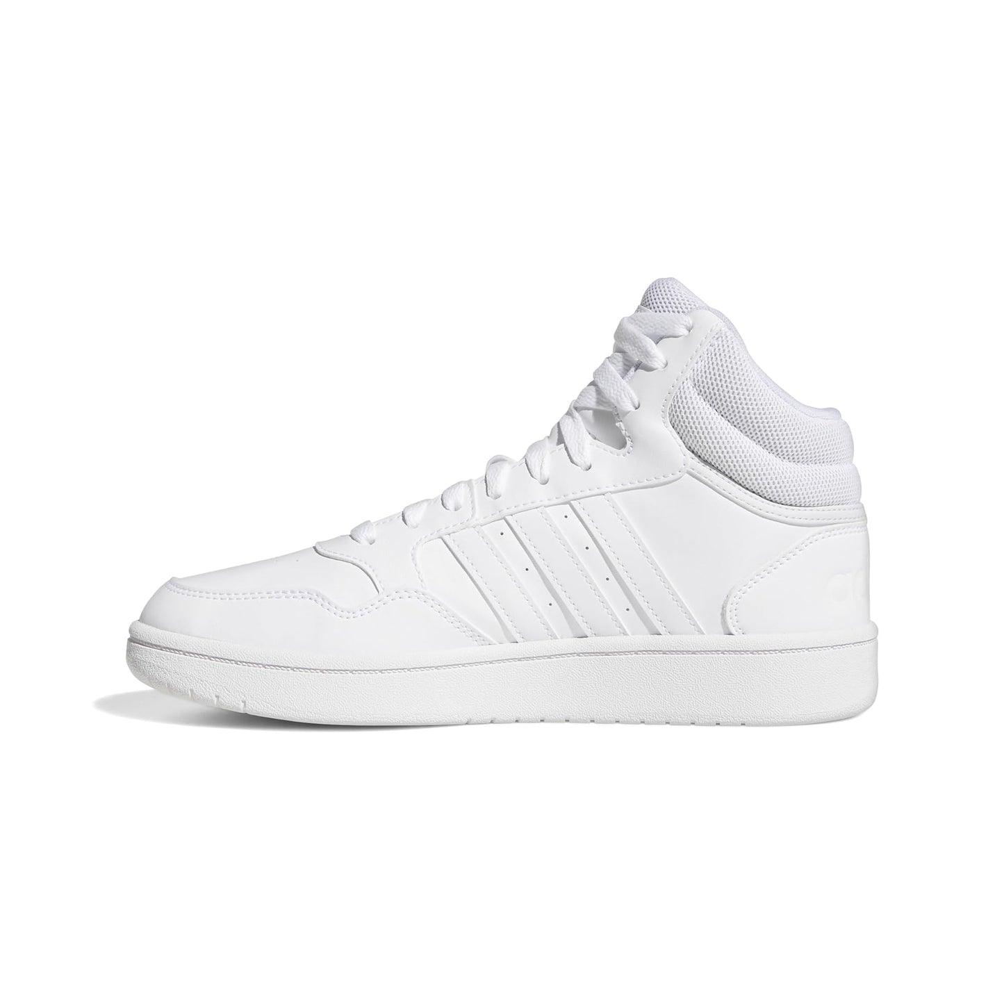 adidas Women's Hoops 3.0 Mid Top Basketball Shoe, White/White/Dash Grey, 8