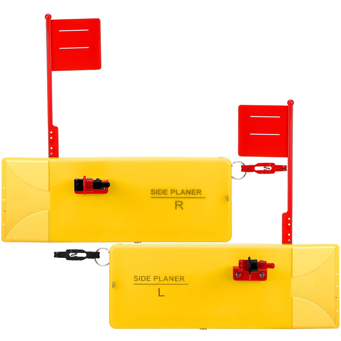 2 Pack Planer Boards for Fishing Trolling 8 x 3 Inches Off Shore Crappie Planer Boards Kits with Flag Fishing Accessory for Inshore Offshore Trolling Dragging