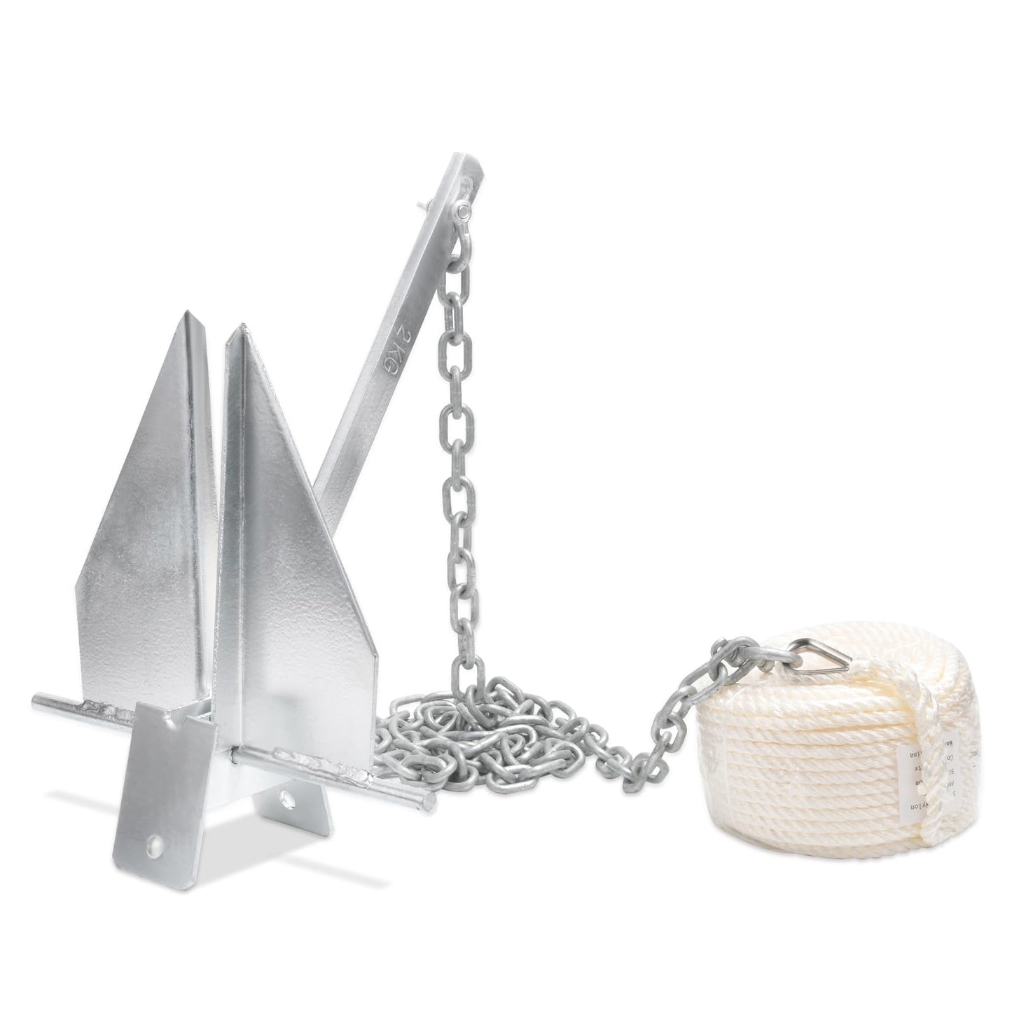 Leero Heavy Duty Boat Anchor Kit with Anchor Chain, Shackle and Anchor Rope, 5/8/10 lb Portable Danforth Anchor, Boat Anchor for Pontoons, Fishing Boats, Bass Boats, Sport Boats, Sport Yachts
