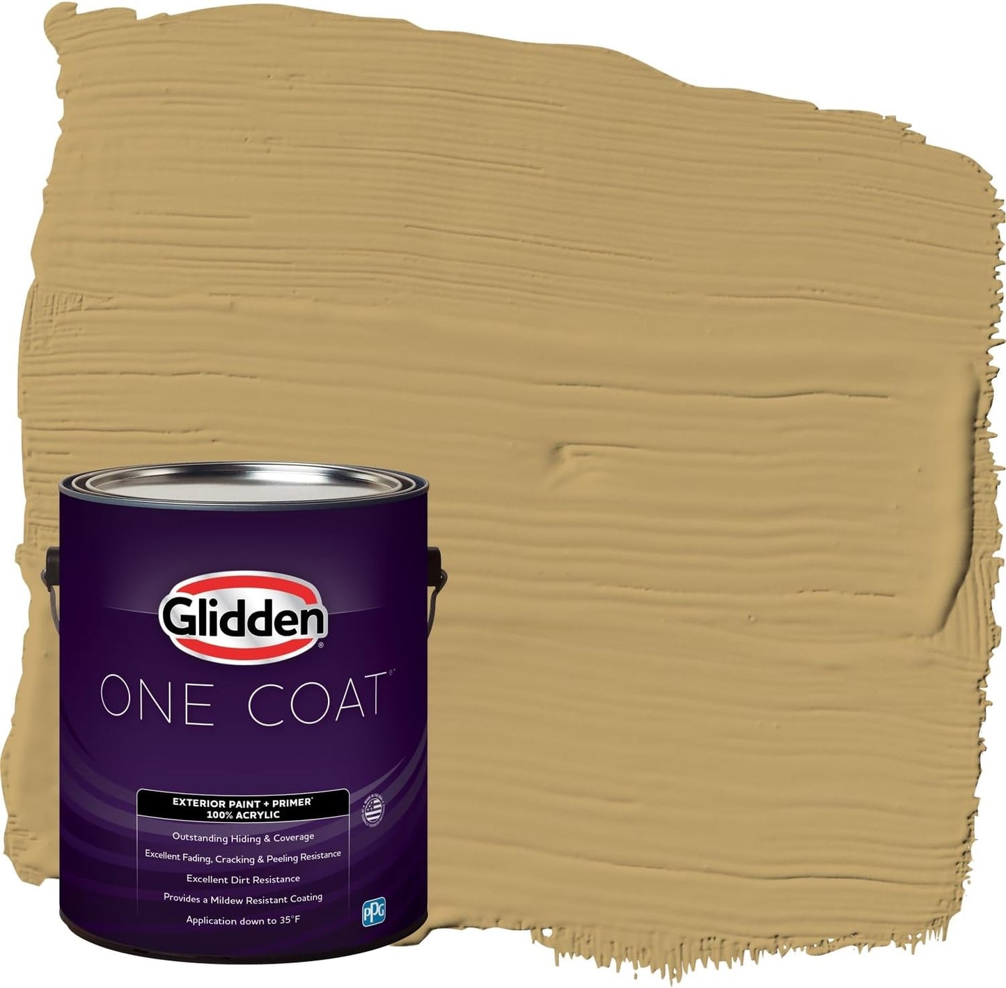 Glidden Exterior Paint + Primer: Beige/Pony Tail, One Coat, Semi-Gloss, 1-Gallon