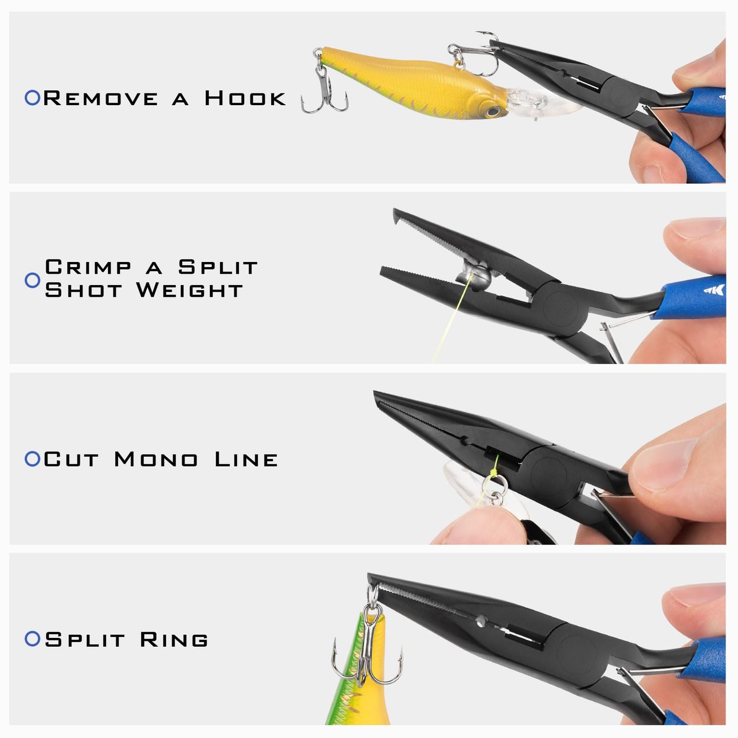KastKing Intimidator Fishing Pliers, 7 inch Straight Nose