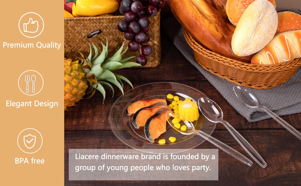 Liacere 360PCS Clear Plastic Knives Disposable - Heavy DutyBPA-Free - Heat Resistant, Solid and Durable Disposable Knives Bulk, Premium Plastic Knives Heavy Duty for Party Supply