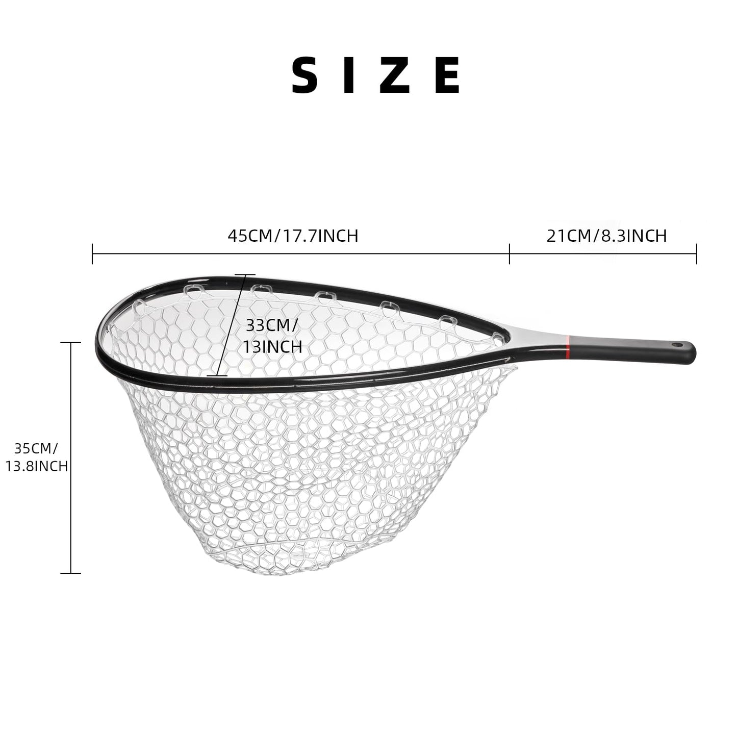 SF Fly Fishing Landing Net Soft Rubber Mesh Trout Net Catch and Release Net
