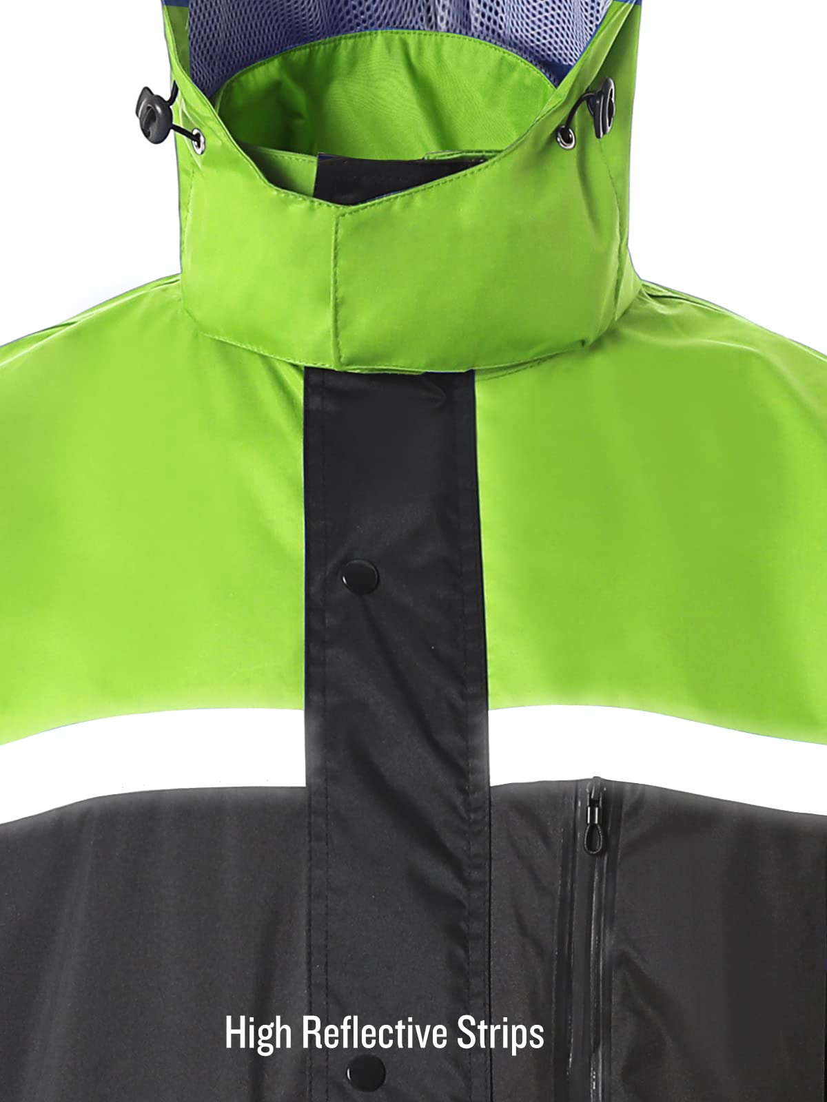 Men's Rain Suit High Visibility Reflective Work Rain Jacket Pants for All Sport Farm Fishing Motorcycle