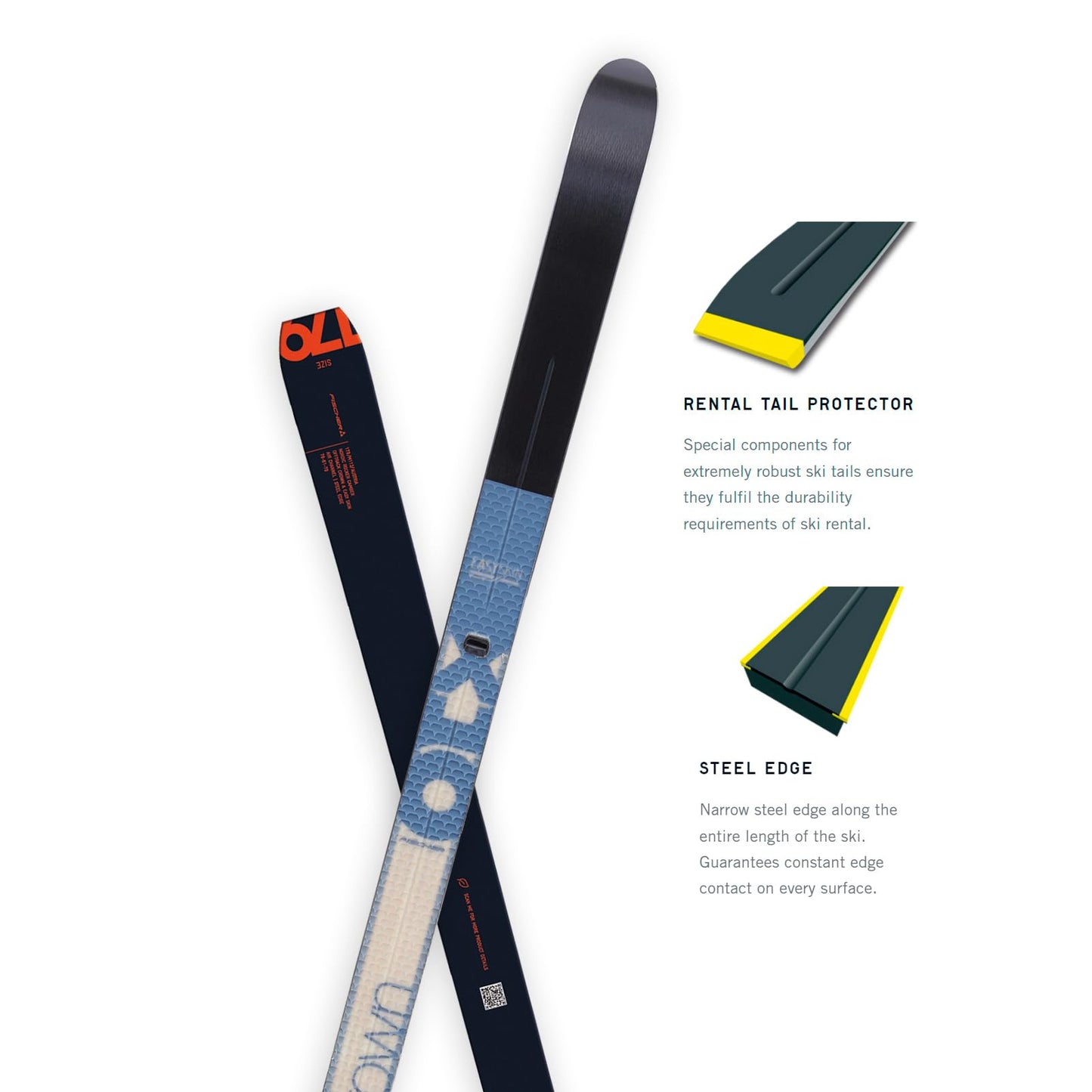 Fischer Traverse 78 Crown/Skin Xtralite Offtrack Cross Country Skis, Dark Blue/Flame, 179cm