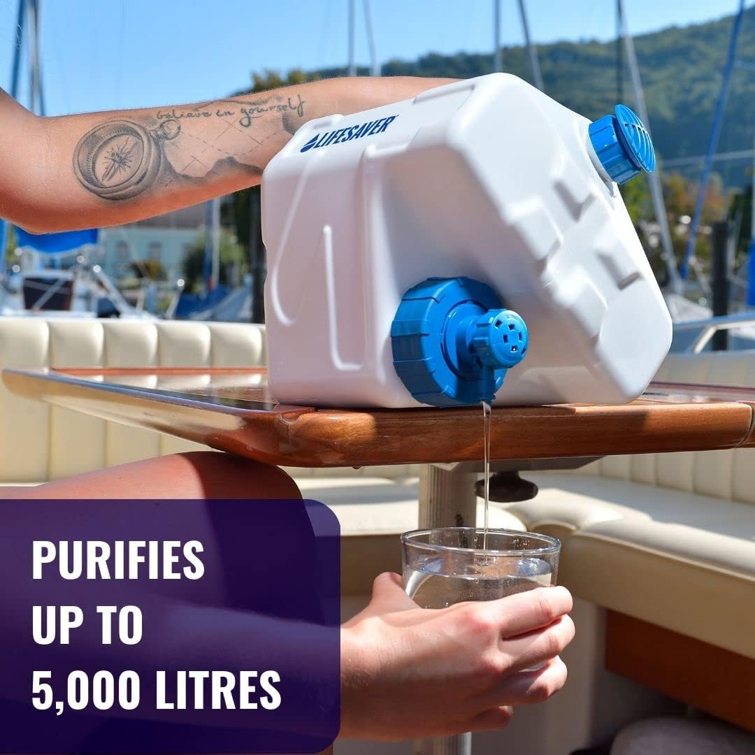 Lifesaver Cube Portable Water Filtration System - Survival Water Filter for Camping, Backpacking, Hiking - Emergency Water Purifier with Ultrafiltration Tech for Clean, Safe Drinking Water