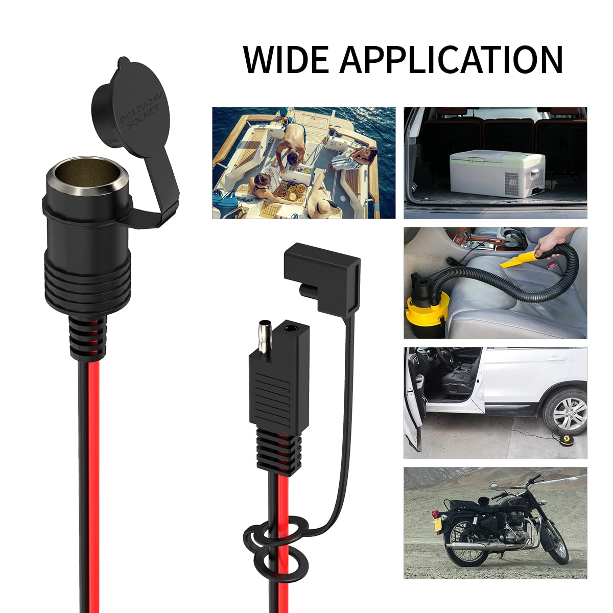 14AWG Cigarette Lighter Extension Cord 12V Cigarette Lighter Male Plug to Female Socket Extension Cable for Air Compressor Tire Inflators(10FT)