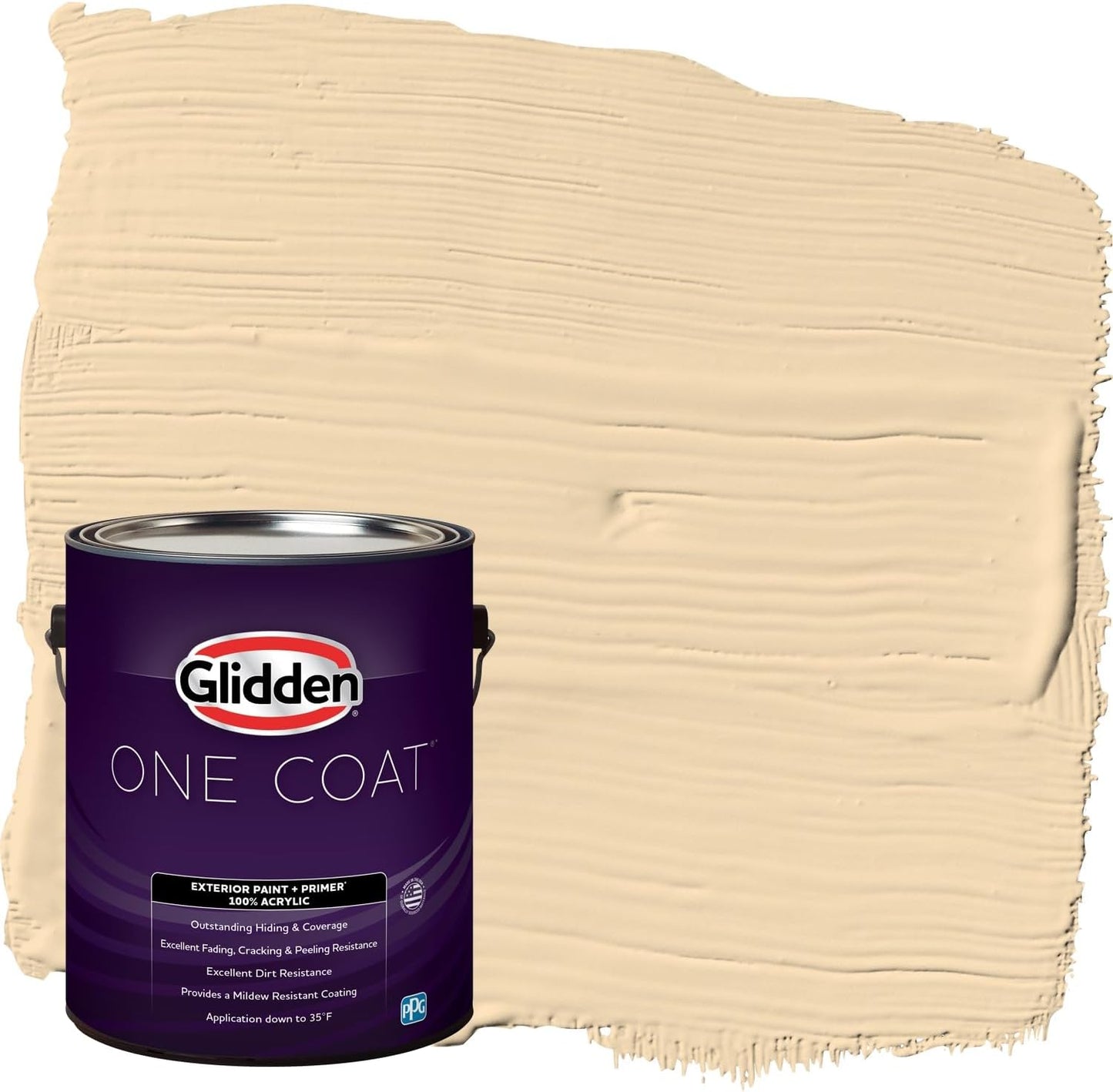 Glidden Exterior Paint + Primer: Beige/Pony Tail, One Coat, Semi-Gloss, 1-Gallon