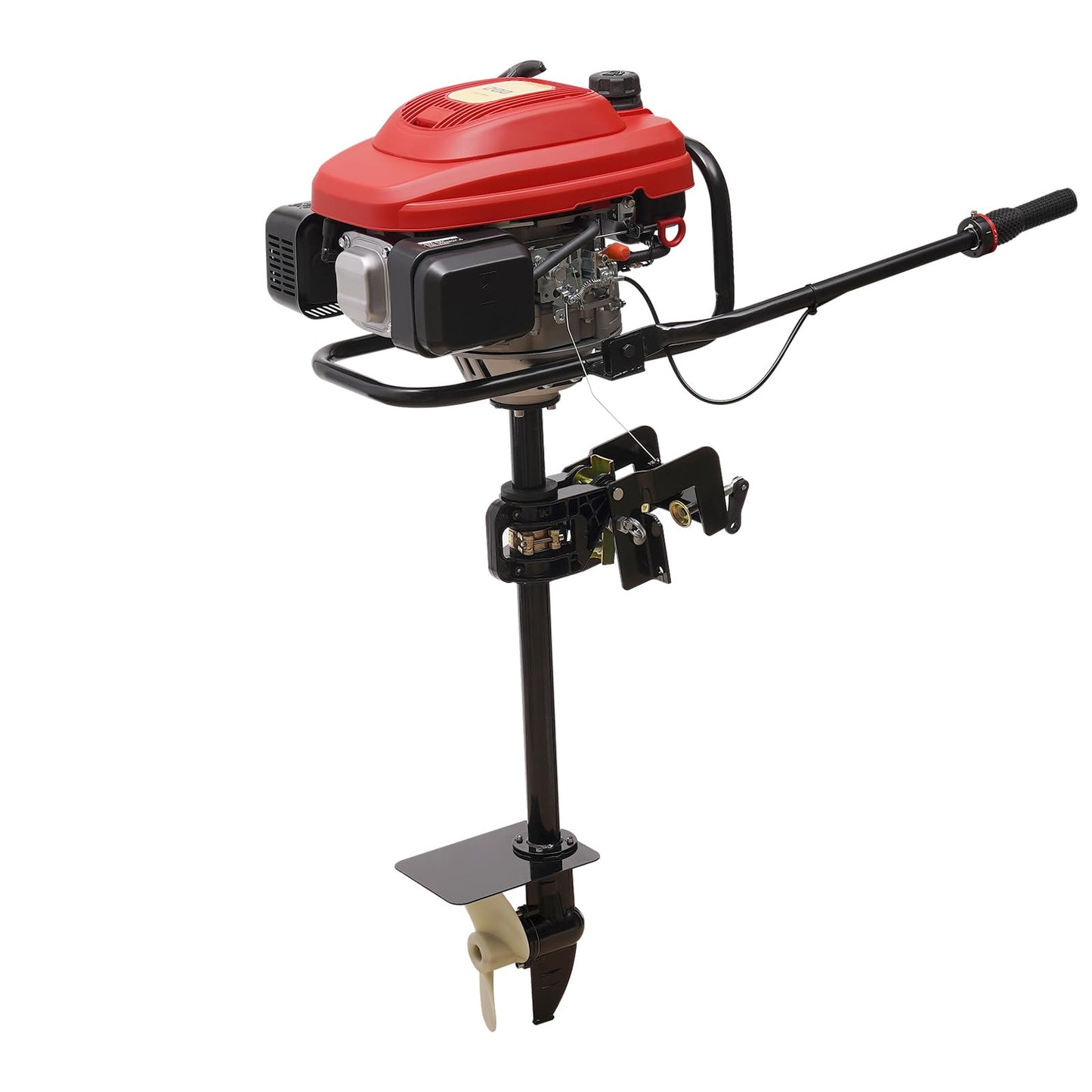 4 Stroke 4HP Outboard Motor, 4 Stroke 55CC Jet Pump Boat Engine w/Wind Cooling CDI System for Rubber Boats, Wooden Boats, Fishing Boats, etc, 5500 rpm