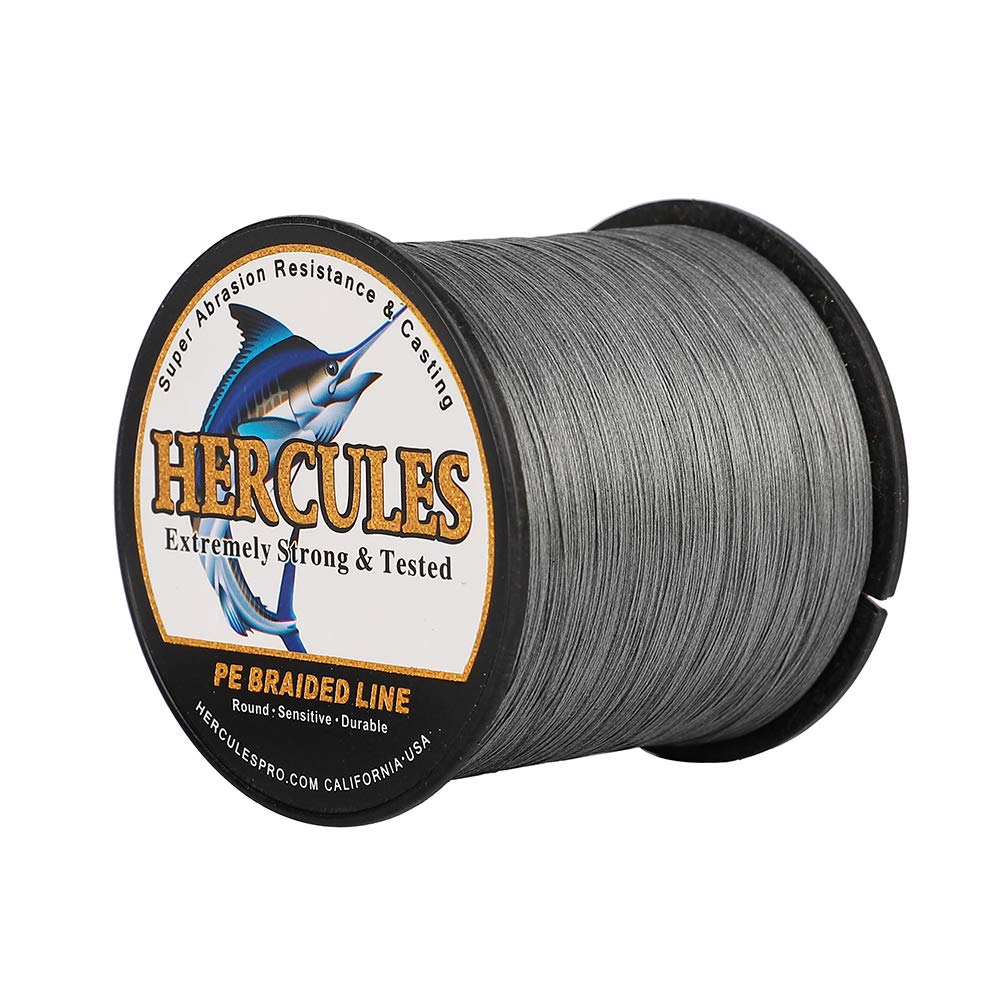 HERCULES Cost-Effective Super Cast 8 Strands Braided Fishing Line 10LB to 300LB Test for Salt-Water,109/328/547/1094 Yards(100M/300M/500M/1000M),Diam.#0.12MM-1.2MM,Hi-Grade Performance,Variety Colors