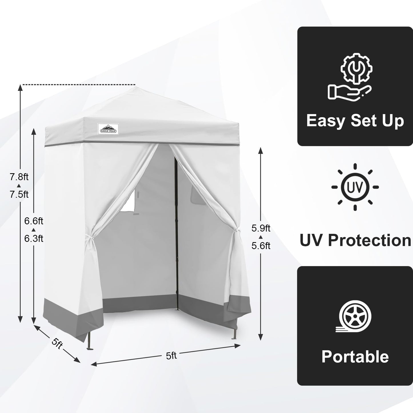 EAGLE PEAK Flex Compact 4x4 Pop-up Canopy Changing Room, Portable Dressing Room, Privacy Changing Tent for Indoor Fashion Photoshoots, Camping, or Pool, Purple