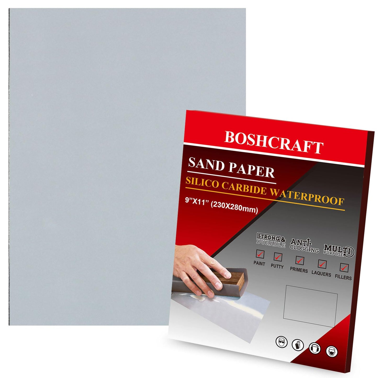 50 Pcs 1/4 Sheet Sandpaper, Premium Sand Paper 80/120/150/220/320/400 Grit Sandpaper Sheet Sand Paper Assortment for Wood Metal Automotive Palm Sanders 5.5" x 4.5"