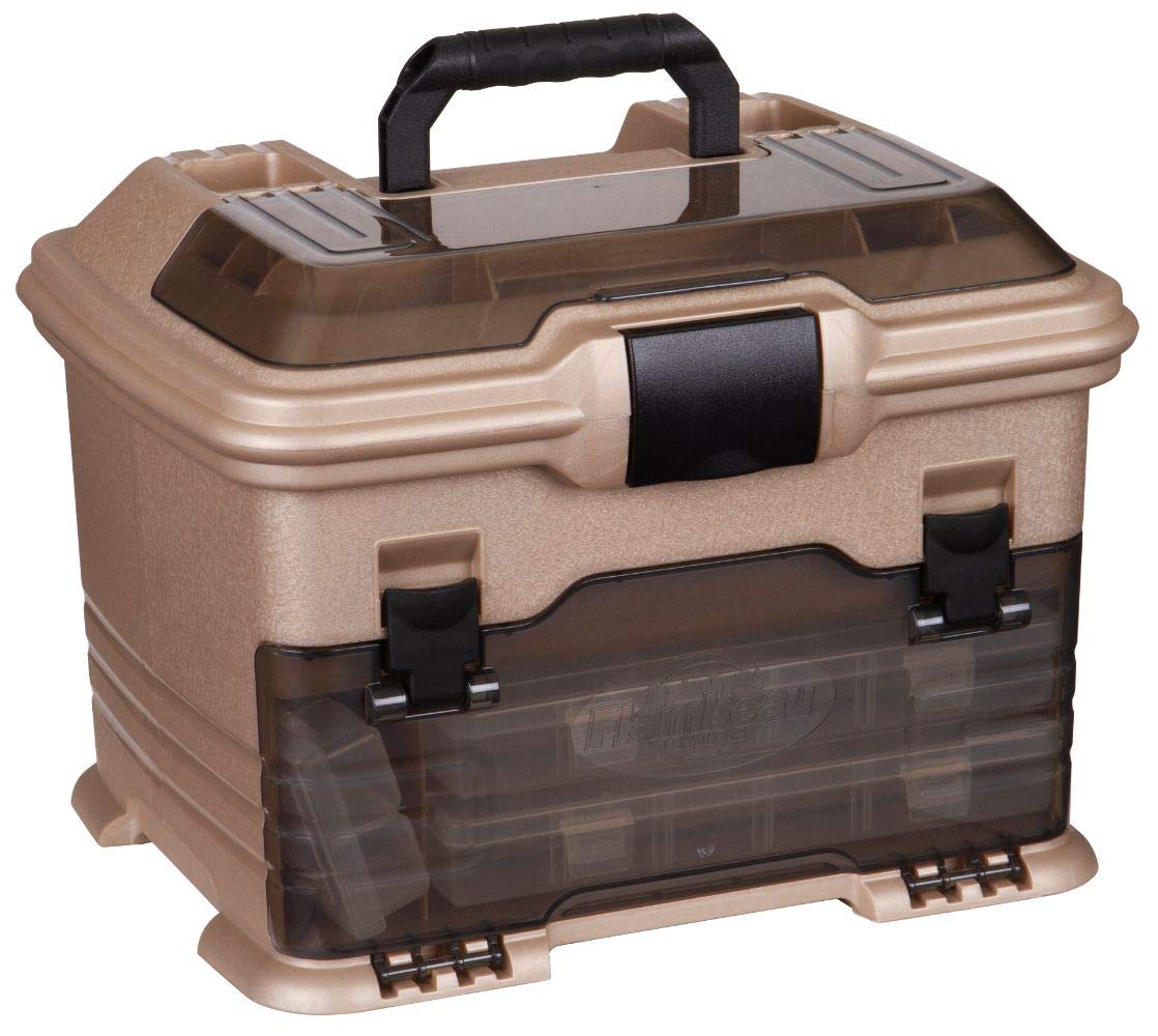 Flambeau Outdoors T4P Pro Multiloader Tackle Box - Portable Fishing Lure Organizer Station With Zerust Anti-RustTechnology, Includes 5 Removable Tuff Tainer Tackle Boxes, White/Orange