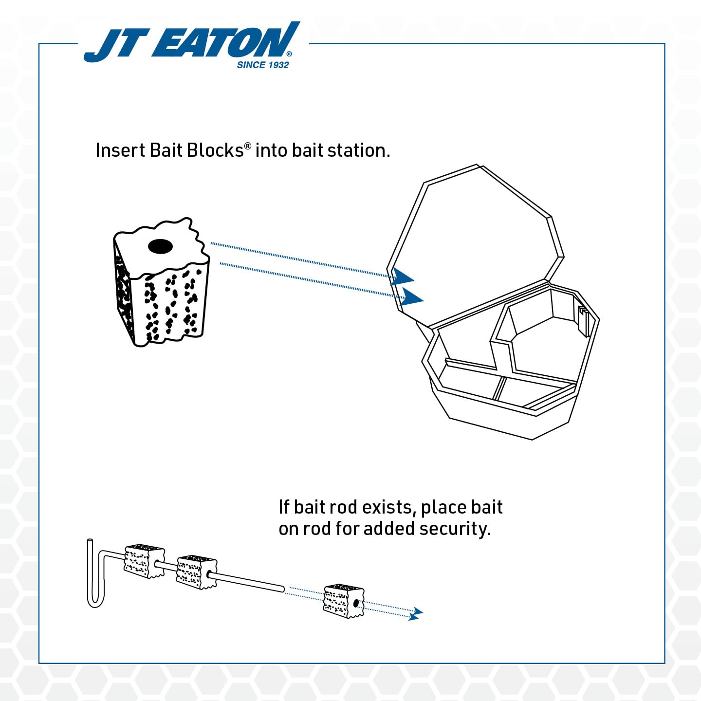 JT Eaton 704-PN Bait Block Anticoagulant Rodenticide, Peanut Butter Flavor, for Mice and Rats (4 lb Pail of 64)