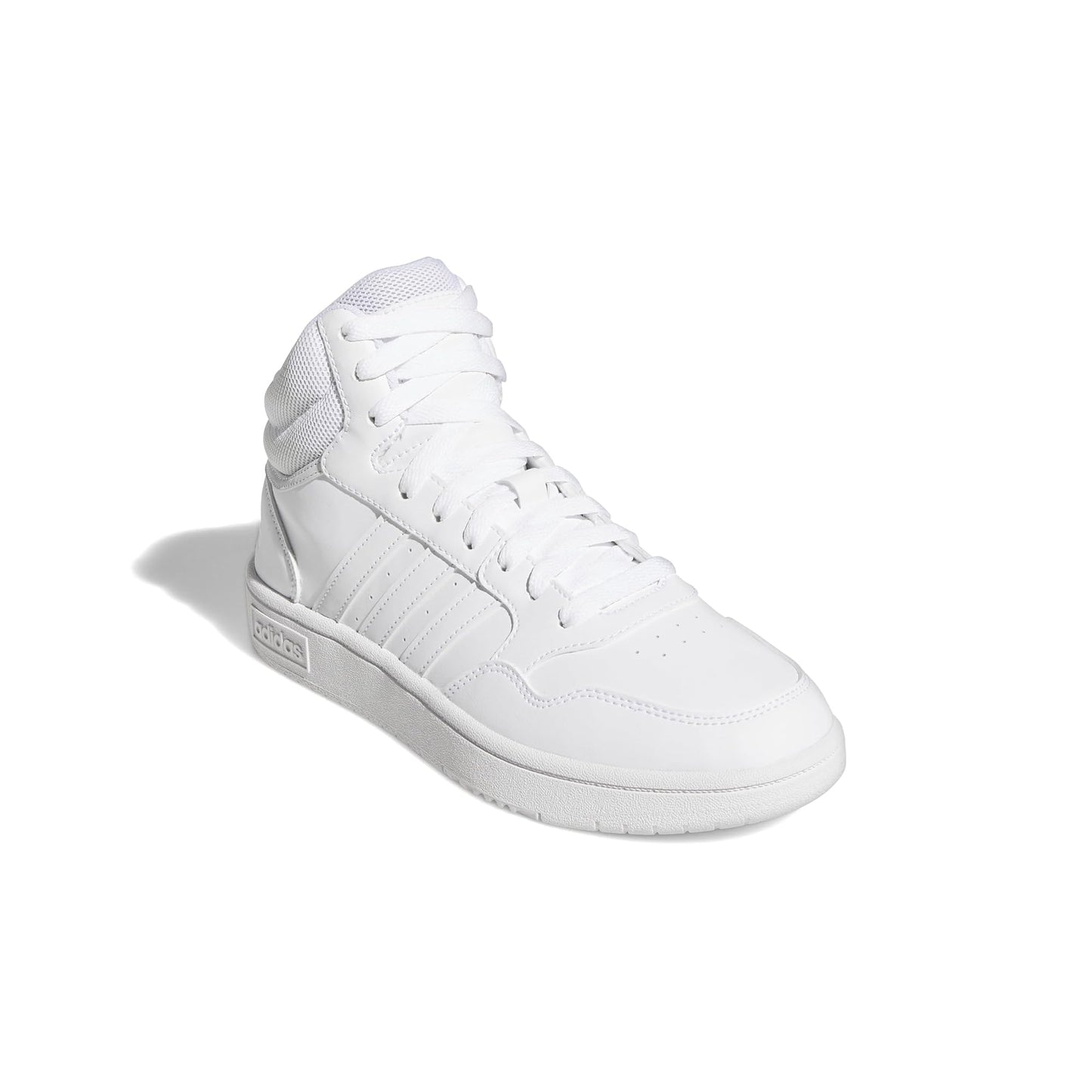 adidas Women's Hoops 3.0 Mid Top Basketball Shoe, White/White/Dash Grey, 8