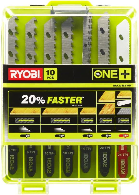 Ryobi RAK10JSBWM Jigsaw Blade Set (10 Piece)